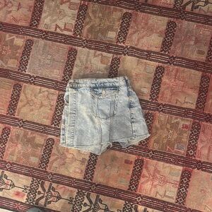 Zara Blue Skorts with Vintage Denim Style